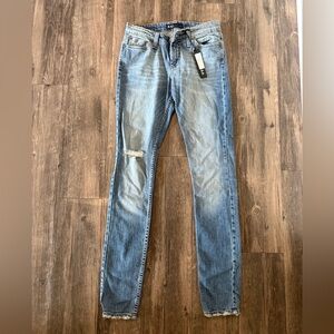 Skinny Jeans in Light Blue - Women's Stretch Denim